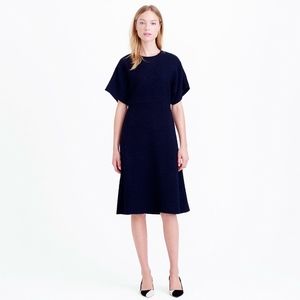 J. Crew Collection Wool Bouclé Dolman Navy Blue Dress Size 8